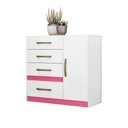Ver imagem 3 de Conjunto de Guarda Roupa e Cômoda Casal Petra 5 Portas de Bater 4 Gavetas MDP com Espelho