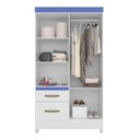 Ver imagem 6 de Conjunto de Guarda Roupa e Cômoda Casal Petra 5 Portas de Bater 4 Gavetas MDP com Espelho