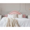 Ver imagem 1 de Cabeceira King Provençal Luxo 193X60 Veludo Rosê Tachas Fumê