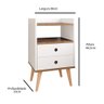 Mesa de Cabeceira Moderna Mesinha Pequena Gaveta Nicho Decoração Canto Quarto -off White/freijó- Rpm - 4