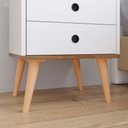 Ver imagem 3 de Mesa de Cabeceira Moderna Mesinha Pequena Gaveta Nicho Decoração Canto Quarto -off White/freijó- Rpm