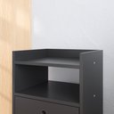 Ver imagem 2 de Mesa de Cabeceira Retrô Mesinha Decorativa Pequena Canto Lateral Quarto Nicho 2 Gavetas -preto- Rpm