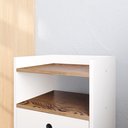 Ver imagem 3 de Kit 2 Mesas de Cabeceira Mesinhas Quarto com Nicho Gavetas Retrô Dream Plus - Off White/freijó -rpm