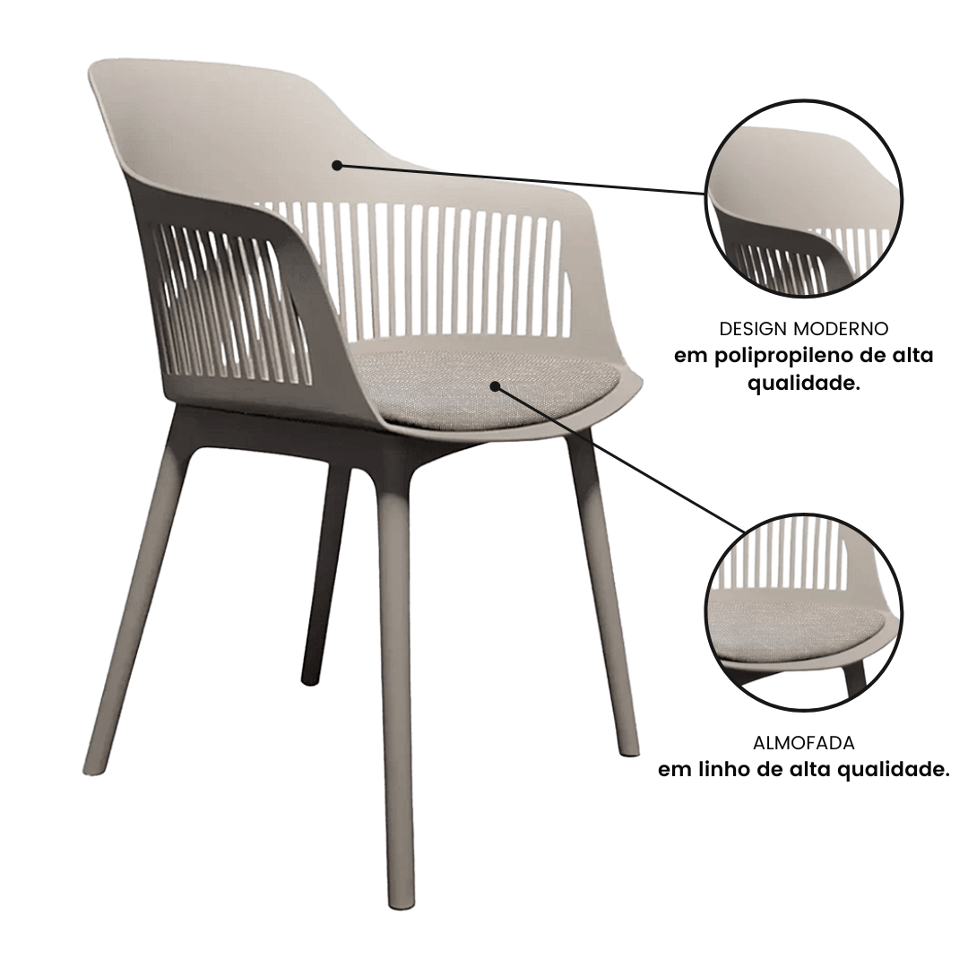 Kit 6 Cadeiras De Jantar Design Marcela Fendi - 6