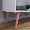 Rack Bancada Home Estante Tv 55 Polegadas Nicho Porta Correr Sala Quarto Pequeno Retrô Branco - Rpm - 5