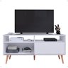 Rack Bancada Home Estante Tv 55 Polegadas Nicho Porta Correr Sala Quarto Pequeno Retrô Branco - Rpm - 1