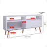 Rack Bancada Home Estante Tv 55 Polegadas Nicho Porta Correr Sala Quarto Pequeno Retrô Branco - Rpm - 7