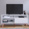 Rack Bancada Home Estante Tv 55 Polegadas Nicho Porta Correr Sala Quarto Pequeno Retrô Branco - Rpm - 4
