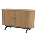 Ver imagem 1 de Balcão Buffet Para Sala De Estar Curvo 02 Portas Romagna 130cm D03 Freijó Preto Fosco - Lyam