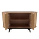 Ver imagem 3 de Balcão Buffet Para Sala De Estar Curvo 02 Portas Romagna 130cm D03 Freijó Preto Fosco - Lyam