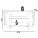 Ver imagem 5 de Balcão Buffet Para Sala De Estar Curvo 02 Portas Romagna 130cm D03 Freijó Preto Fosco - Lyam