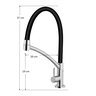 Torneira Cozinha Flexível Aço Escovado com Tubo Preto:aço Escovado - 6