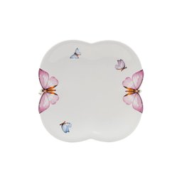 Cj 6 Pratos Rasos P/sobremesa de Porcelana Branca Borboletas 19cm Wolff - 2