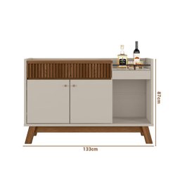 Buffet Aparador Retrô com Bar Lucca Freijó Off-White - 4
