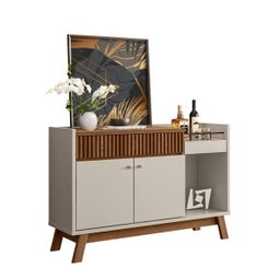 Buffet Aparador Retrô com Bar Lucca Freijó Off-White - 2