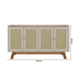 Aparador Buffet para Sala Classico Lazio Amendoa Off-White - 4
