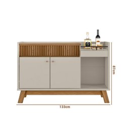 Aparador Buffet Lucca 2 Portas Amendoa Off White Linea Brasil - 3