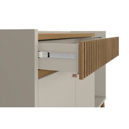 Aparador Buffet Lucca 2 Portas Amendoa Off White Linea Brasil - 5