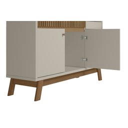 Aparador Buffet Lucca 2 Portas Amendoa Off White Linea Brasil - 6