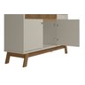 Aparador Buffet Lucca 2 Portas Amendoa Off White Linea Brasil - 6