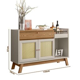 Buffet Aparador Retrô Bar Classico Piemont Amendoa Off-White - 4