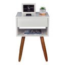 Ver imagem 2 de Kit Mesa de Cabeceira Retro 60 de Altura Pés Castanhos - Enviamos Montada