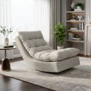 Ver imagem 1 de Poltrona Balance Leve Balanço Linho Premium Easy Clean Luxo para Sala Quarto Conforto Relaxante