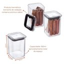 Ver imagem 2 de Porta Condimentos Temperos Hermético Cristal com Base Modular 3 Peças Preto Plasútil