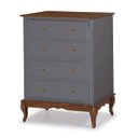 Ver imagem 1 de Cômoda de Madeira 4 Gavetas Pés Luiz Xv 60816 Hannover Linz Móveis - Cinza/imbuia