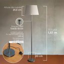 Ver imagem 3 de Luminária de Chão Piso Abajur Alumínio Altura 1,6m Cúpula Cônica Grande Ref 78 Chumbo Cup Branco