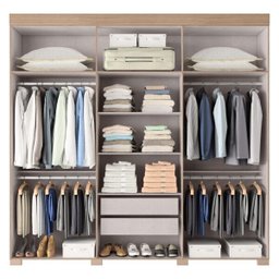 Guarda-Roupa Roupeiro Casal Mx Móveis 6 Portas Itá - Bege - 2