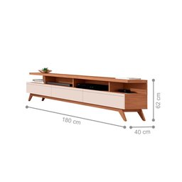 Jogo Rack e Painel Ripado Crôacia Nature Off White - 3