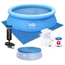 Ver imagem 1 de Piscina Inflável Joy Set 2490l Circular 240cm com Capa Filtro Bomba Forro Vg Plus 110v