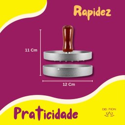 Forma Alumínio para Moldar Hambúrguer 12cm Caseiro Artesanal - 3