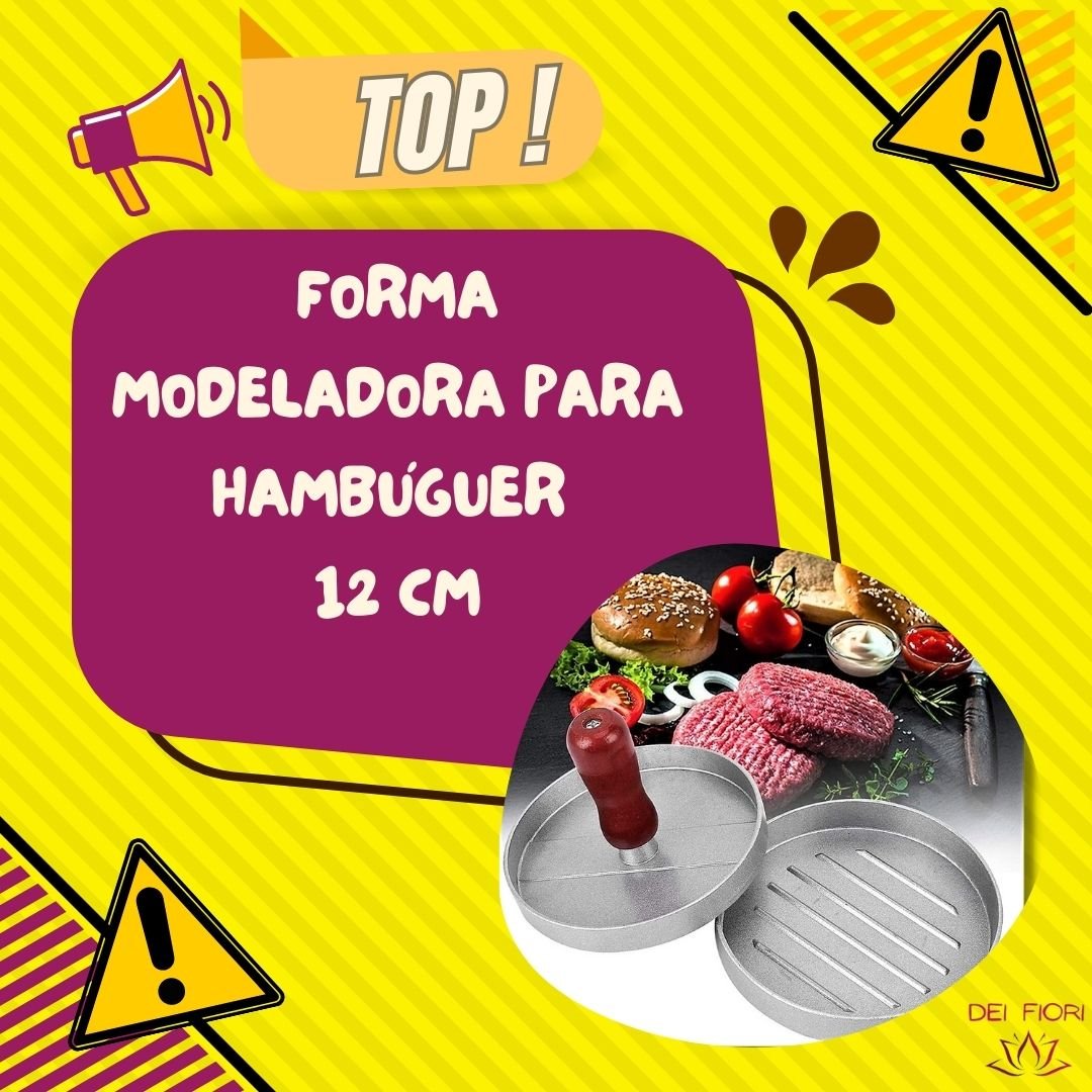 Forma Alumínio para Moldar Hambúrguer 12cm Caseiro Artesanal - 2