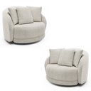 Ver imagem 1 de Kit 2 Poltronas Decorativas Base Giratória Galáxia com Almofadas Boucle Branco G45 - Gran Belo