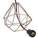 Ver imagem 6 de 2 Pendentes Aramado Teto Diamante Luminária Lustre Retrô Balcão + Lâmpada Led ST64 Cobre Rose