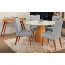Ver imagem 1 de Mesa de jantar + 4 Cadeiras Itália Tampo Redondo 120 cm Gris