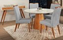 Ver imagem 1 de Mesa de jantar + 4 Cadeiras Itália Tampo Redondo 120 cm Gris