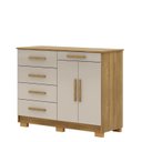 Ver imagem 2 de Cômoda com Sapateira com 5 Gavetas e 2 Portas Sirius Marrom/Nature/Fendi