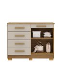 Ver imagem 7 de Cômoda com Sapateira com 5 Gavetas e 2 Portas Cannes Marrom/Nature/Fendi