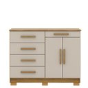 Ver imagem 4 de Cômoda com Sapateira com 5 Gavetas e 2 Portas Cannes Marrom/Nature/Fendi