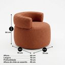 Ver imagem 7 de Poltrona Decorativa Kayce Bouclê Premium Orgânica Terracota Desk Design
