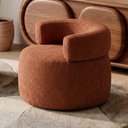Ver imagem 1 de Poltrona Decorativa Kayce Bouclê Premium Orgânica Terracota Desk Design