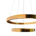 Ver imagem 4 de Lustre Pendente Aneis Cristal Led Arco Luminaria 52w Luxo Sala de Estar Casa Sala de Jantar
