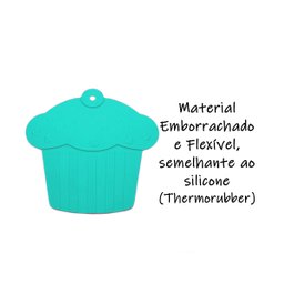 Kit 4 Unds Descanso / Apoio de Panela Cupcake - Emborrachado Verde Água - 4