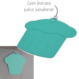 Kit 4 Unds Descanso / Apoio de Panela Cupcake - Emborrachado Verde Água - 5