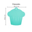 Ver imagem 2 de Kit 4 Unds Descanso / Apoio de Panela Cupcake - Emborrachado Verde Água