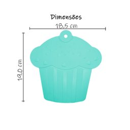 Kit 4 Unds Descanso / Apoio de Panela Cupcake - Emborrachado Verde Água - 2