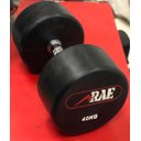Ver imagem 3 de Dumbbell Seminovo - Halter Redondo Emborrachado Raefit 40 kg - Rae Fitness